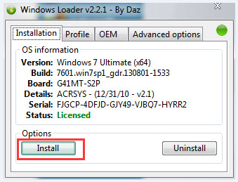 Windows Loader(win7) V2.5 