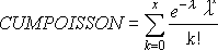 cumulative = TRUEʱPOISSON ļ㹫ʽ