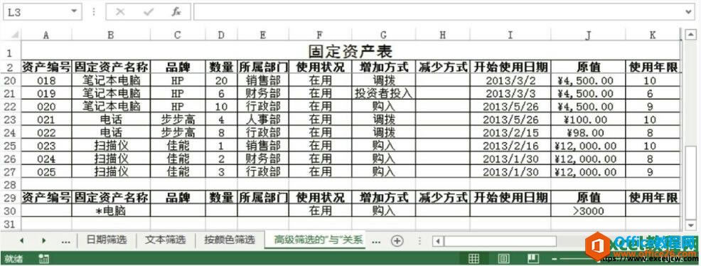 excel2013߼ɸѡеġ롱롰򡱵ĹϵͼĽ̳