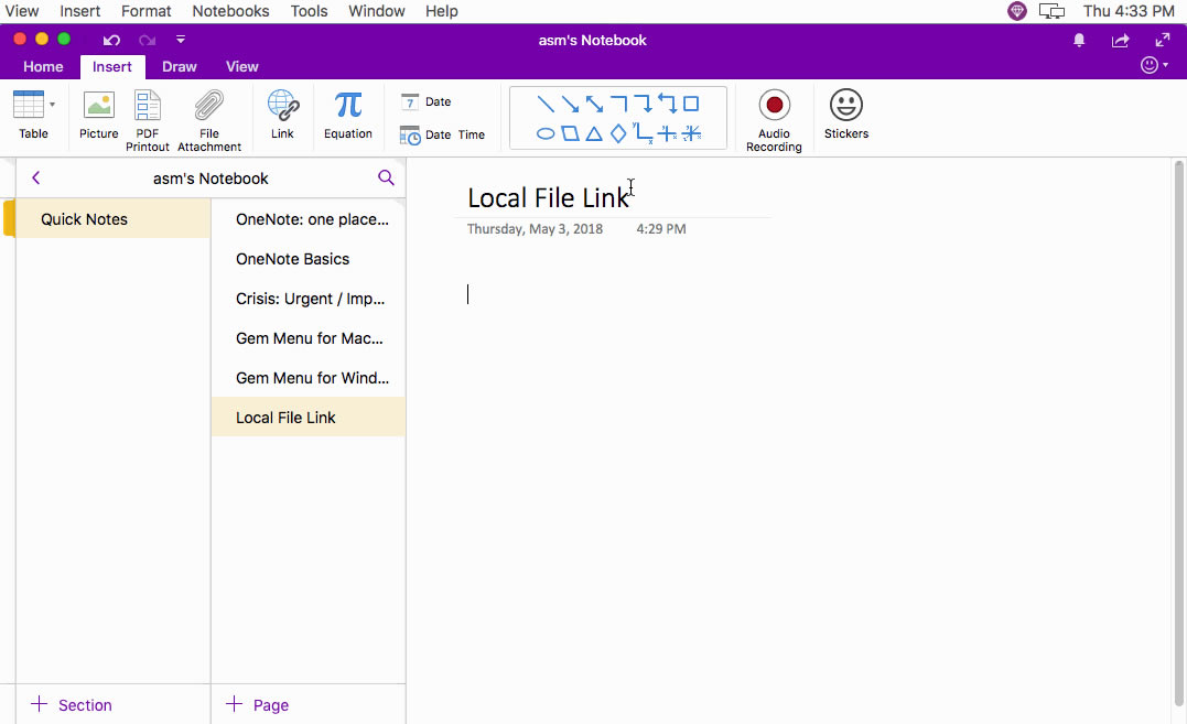 ʹ䱦˵ Gem Menu for Mac OneNote ֱӴ Mac OneNote ıӡ