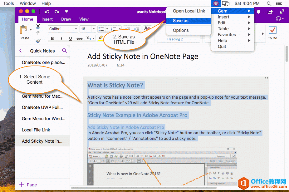 һ Mac OneNote ѡ