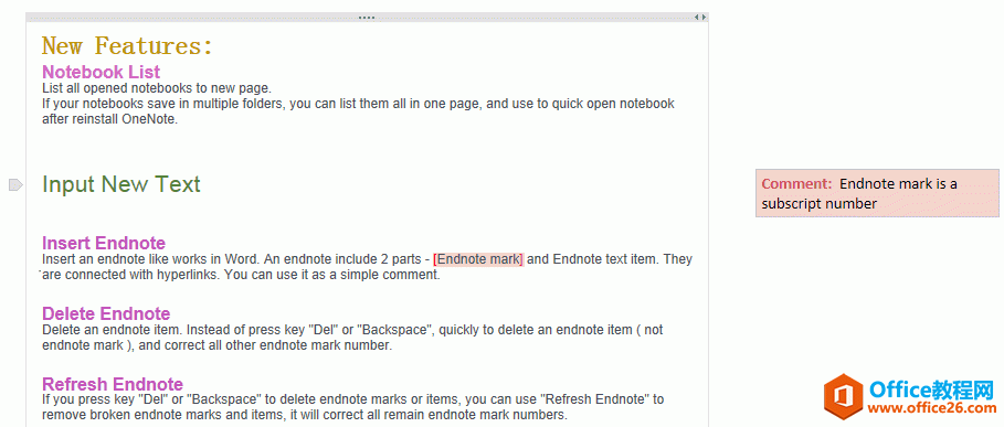 OneNote ע Comment