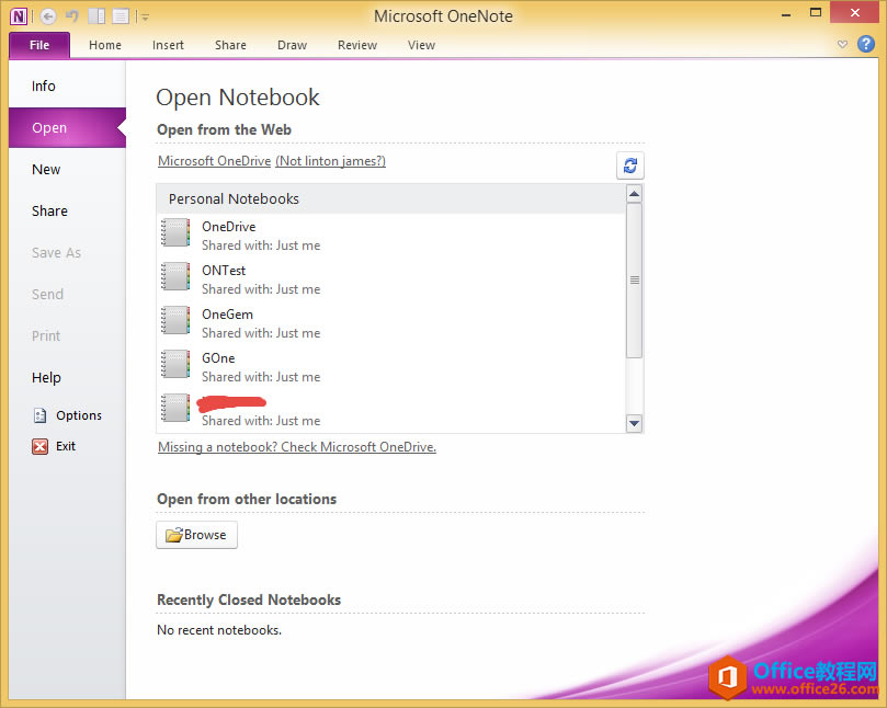 OneNote 2010 ѡ򿪴 Onedrive ļ±