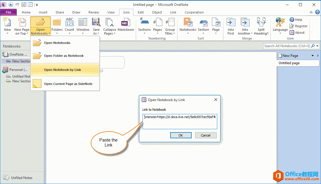 û B:  OneNote 2010 ʹӴ򿪱ʼǱ