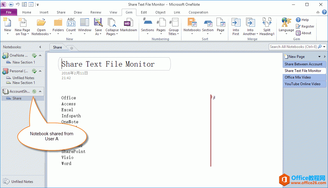 û B:  OneNote 2010 û A ĹʼǱ