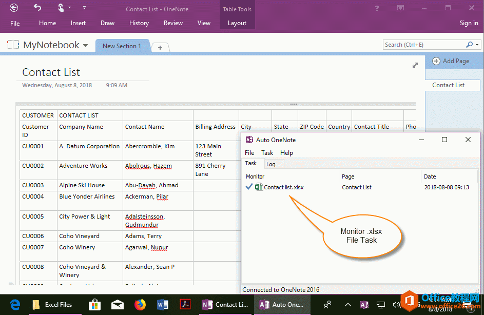 ָһ Excel ļͬǰ OneNote ҳ