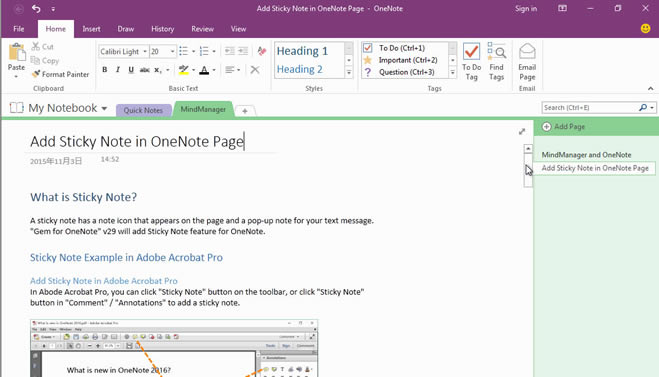  MindManager һɵǰ OneNote ҳĿ¼˼άͼ