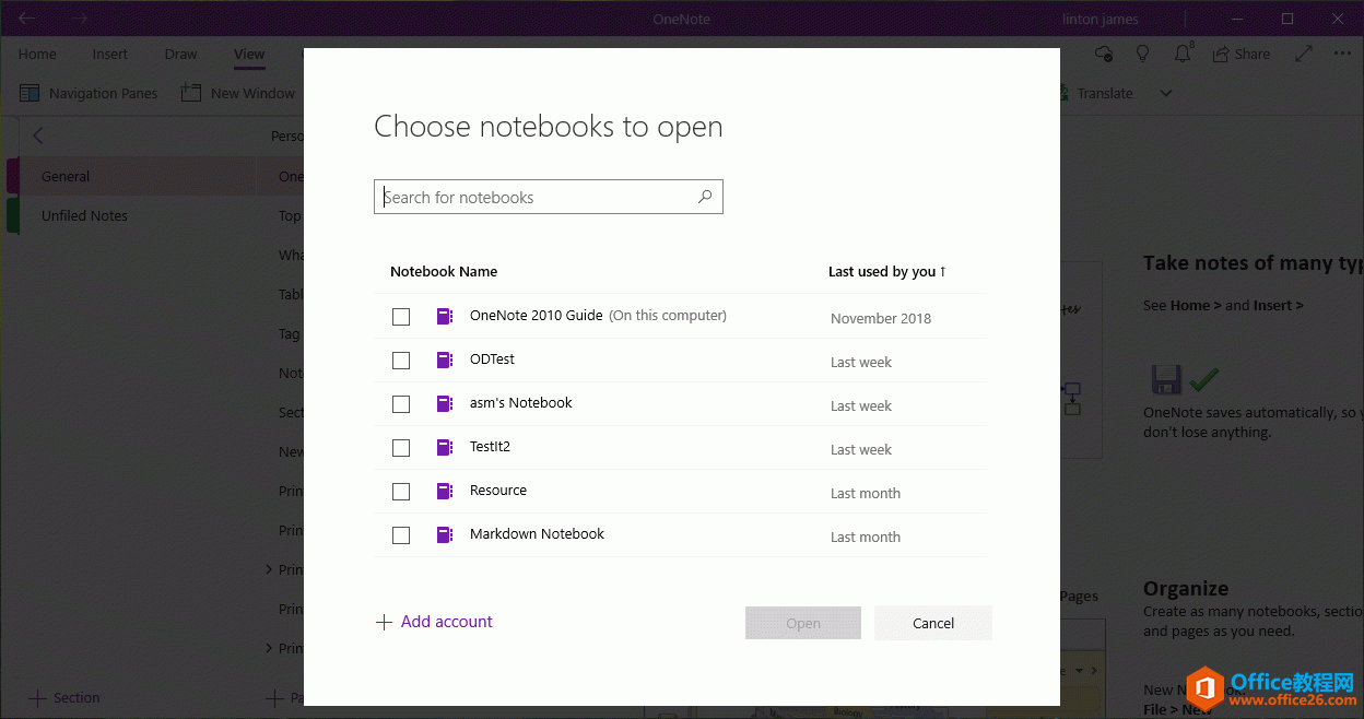 ʼǱûOneNote UWP ʼǱڵıʼǱб