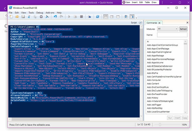 ʹ䱦˵ġճıܣճ Windows PowerShell ISE Ĵ뵽 OneNote﷨ʽ