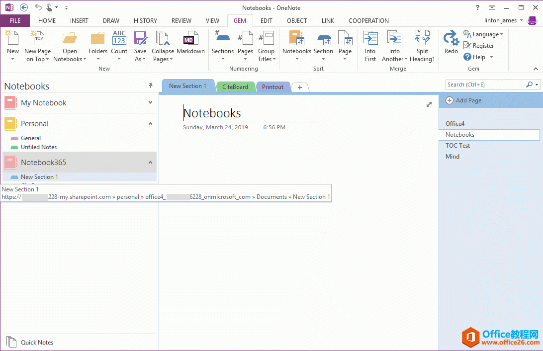 OneNote 򿪹ѧУ˻ıʼǱ 