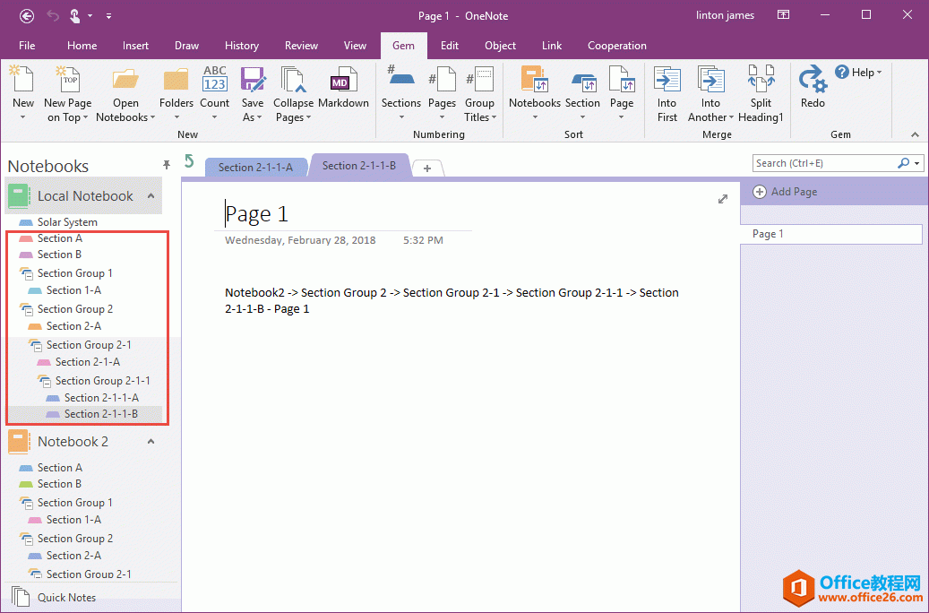 κϲ OneNote  2 ʼǱ