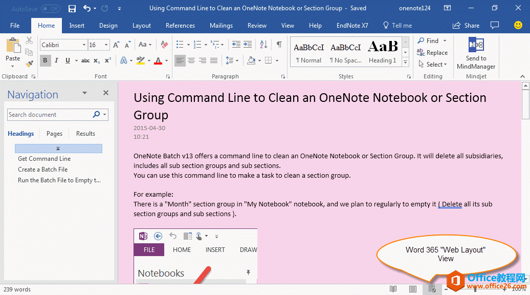 α OneNote ҳΪ Word ĵҳ汳ɫ