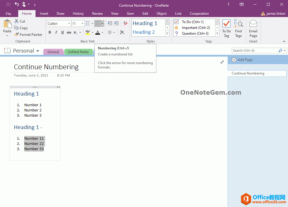 2  OneNote ໥ֱб