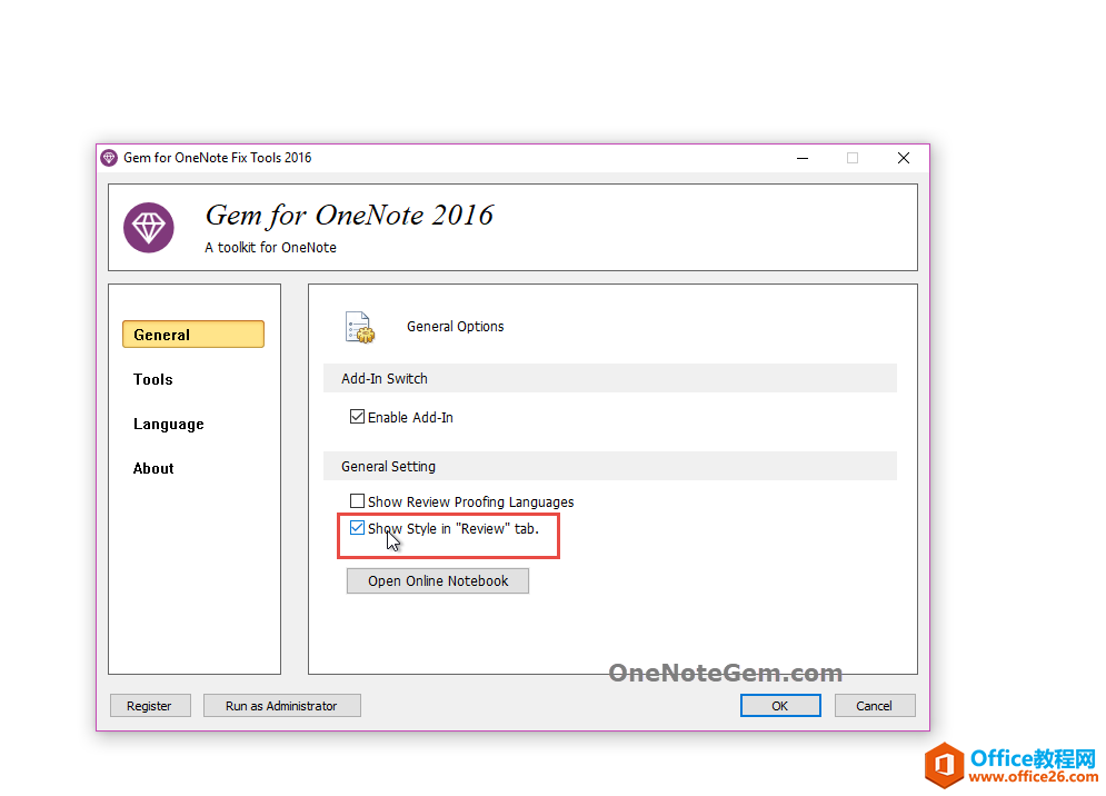  OneNote Gem Fix Tool д OneNote ġġѡʾԶıʽ˵