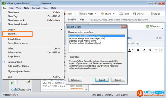 OneNote ε EverNote ӡʼǵ enex ļ