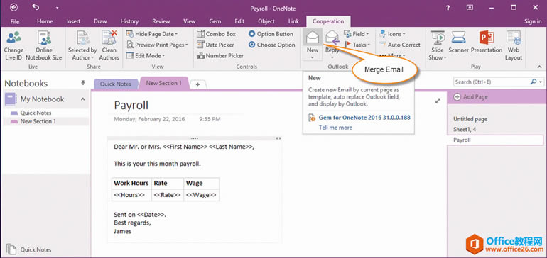 һ OneNote ҳΪģϲʼ Outlook