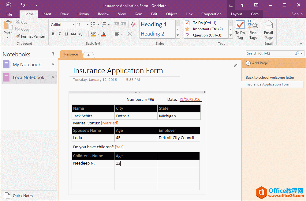 ݿؼ OneNote ҳӦ