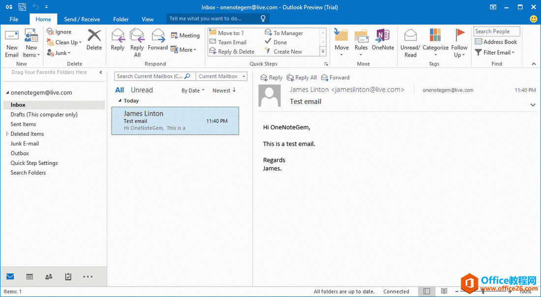 ʹ OneNote ҳΪģظ Outlook ʼ