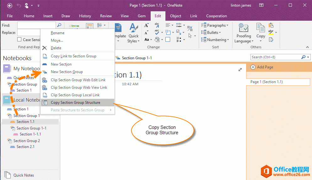 һ OneNote Ľṹ