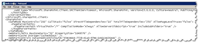 SharePoint  Code blocks are not allowed in this file 취