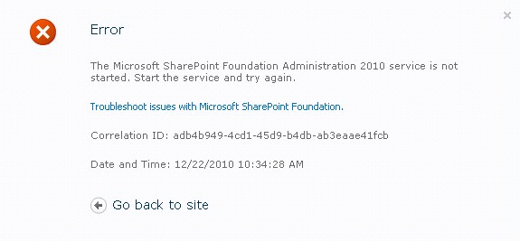 Sharepoint Farm Backup Error:Administration 2010 Service is not started_վ